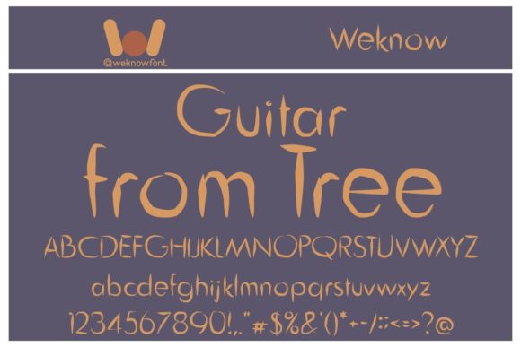 Guitar from Tree Font: A Clean Script for Crafted Products